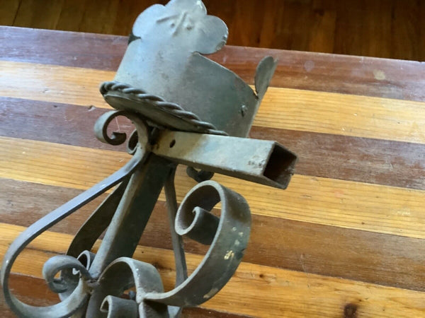 Antique Wrought Iron Sconce wall Vtg Medieval Gothic Spanish light fixture