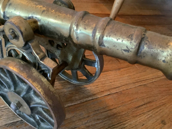 VTG antique Cannon Cast Iron  Brass Miniature Replica