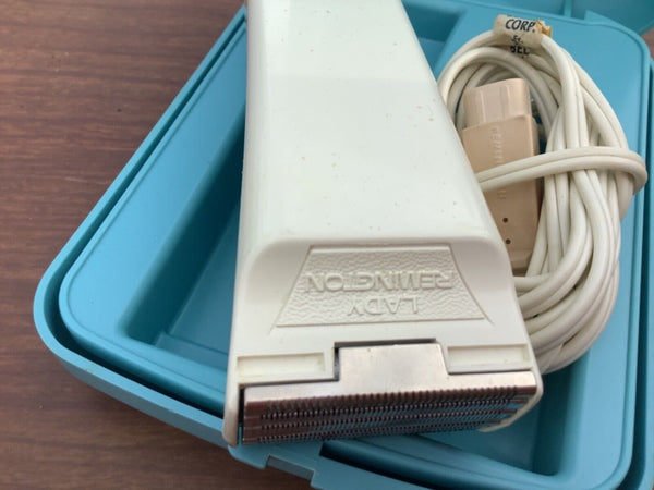 Lady Remington Electric Shaver Razor Model 3M2L Aqua Blue Hard Case Vtg Works!