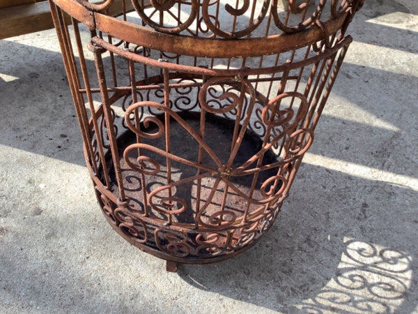 Vintage Wrought-Iron Bird Cage Shabby Chic Wedding Plant Hanger