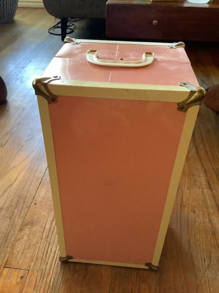 Vintage Vogue Doll with Lot of Clothes dress hangers  and trunk pink