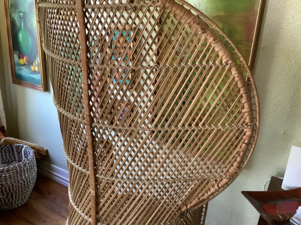 Vintage wicker mid Century modern retro Boho Modern Peacock Throne Chair