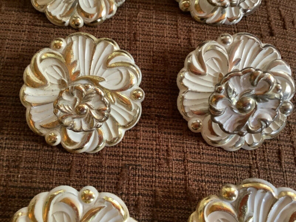 Vtg Drawer furniture  Pulls Hardware Knobs Backplates Set French Provincial