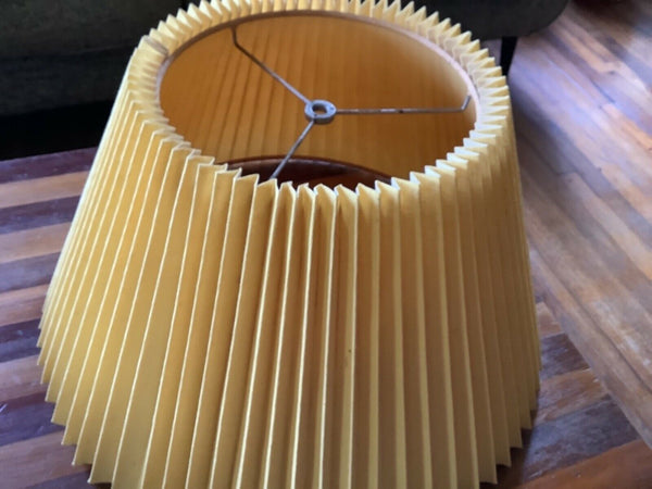 Vintage Yellow Pleated LAMP SHADE MCM Mid Century Modern