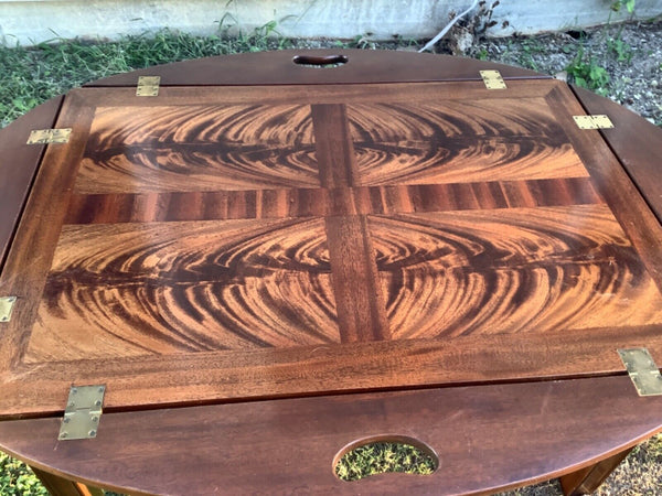 Vtg Wood Butler Coffee Table Drop Leaves Chippendale Style councill craftsmen
