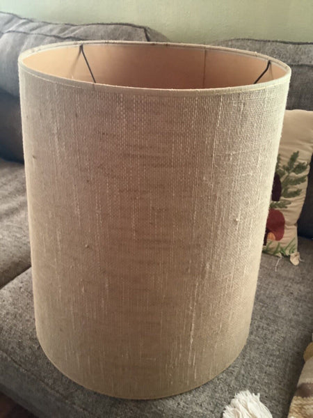 Vtg  Mid-Century modern mcm retro nubby.Drum Table  desk Lamp Shade