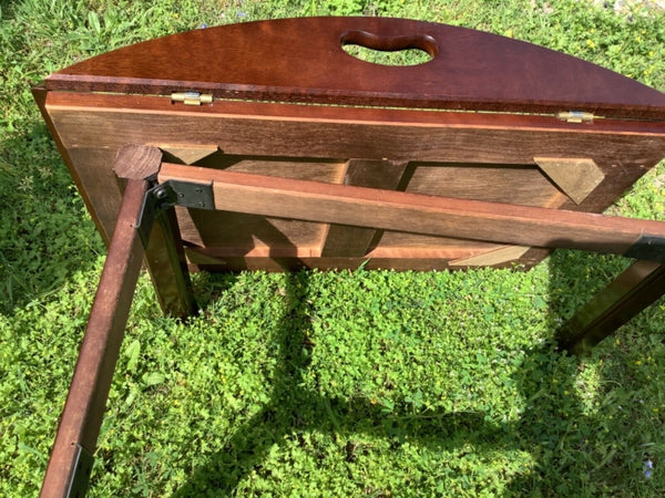 Vintage Wood Butler serving Tray Top Coffee Table Drop Leaves Chippendale Style