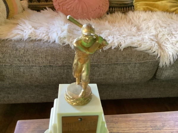 Antique Rare 1954 Butterscotch Bakelite Base Ball Batter top trophy.
