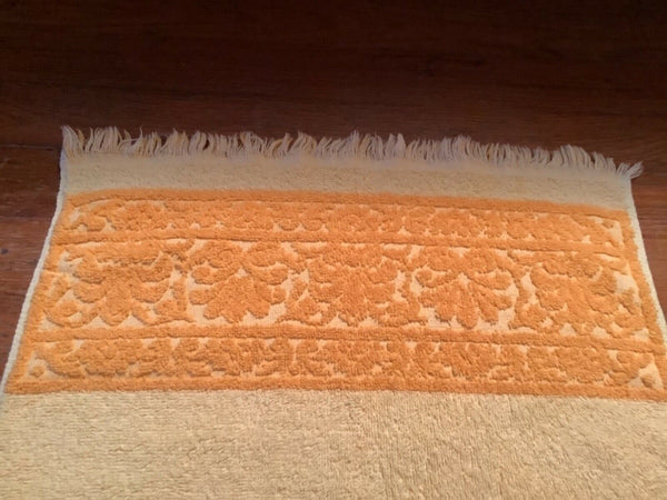 Vtg 1970s Mid century Fieldcrest Hand Towel Orange Gold Yellow USA