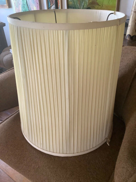 Vtg  Mid-Century modern mcm retro pleated Drum Table Lamp Shade