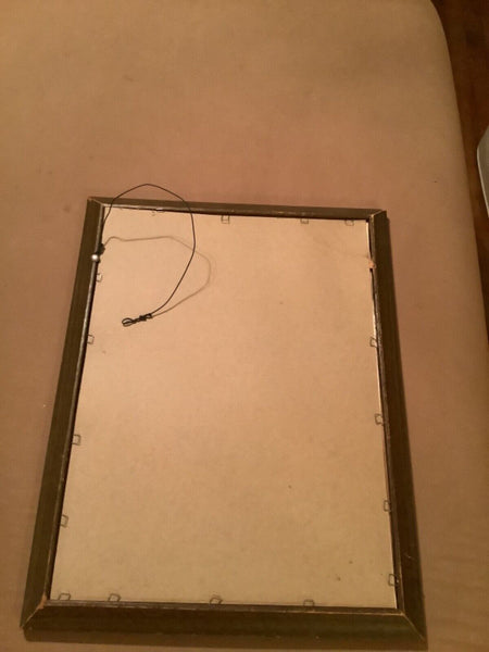 Vtg  Sandpaper Drawing Mid century modern abstract framed wall art wood frame