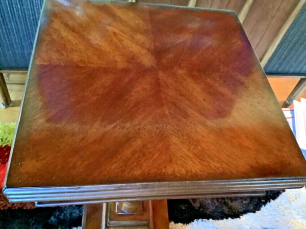 Vintage Wood Pedestal display Table Accent end Plant Stand Plantstand Cherry