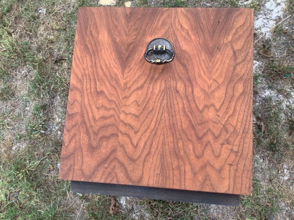 Vintage wood wooden cube mid Century modern mcm end Side Table accent