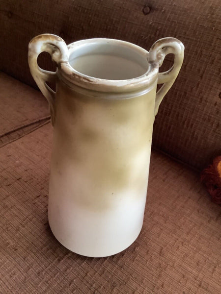 Vintage SIGNED NIPPON HAND PAINTED SCENIC HANDLED VASE antique windmill