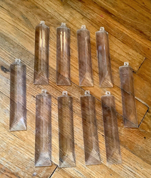 Vtg lot Lucite Chandelier Panel Prism Acrylic Rectangle 6 inch Beveled Triangle