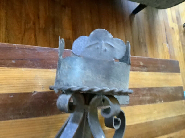 Antique Wrought Iron Sconce wall Vtg Medieval Gothic Spanish light fixture