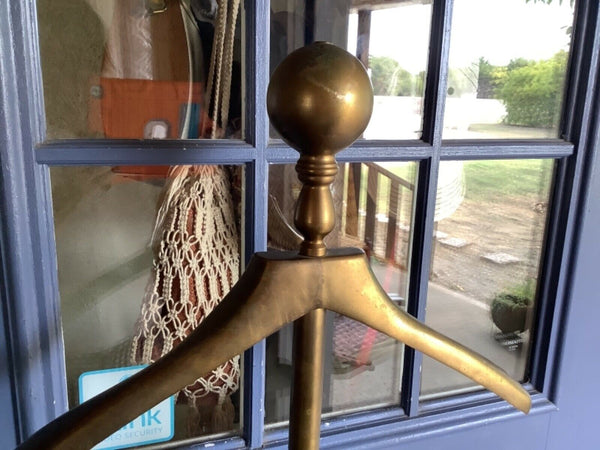 Vtg antique Mens Solid Brass Valet Suit stand clothes hanger