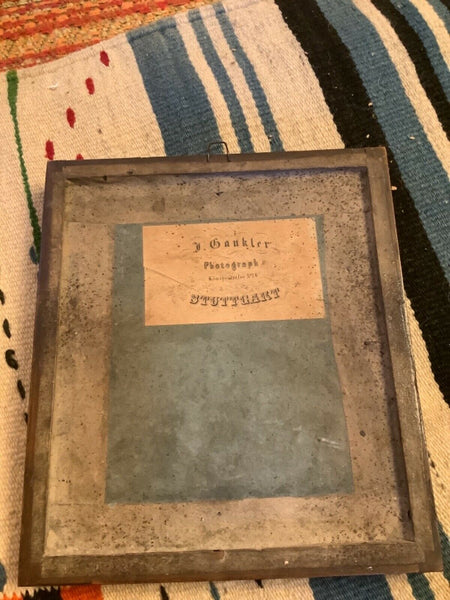 Antique Germany J. Gaukler Stuttgart woman framed frame