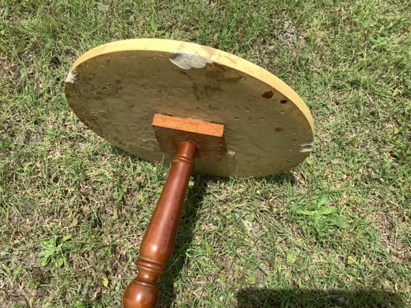 Vintage wood wooden Marble Top Tripod Pedestal Stand Side end Table