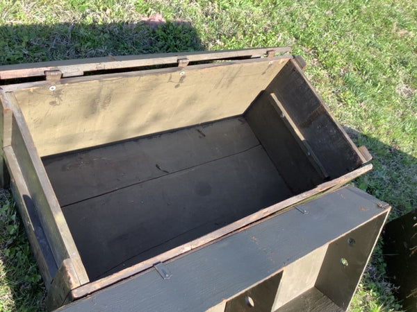 Vintage wood Military army Trunk Footlocker chest by Kleber Trunk & Bag Co