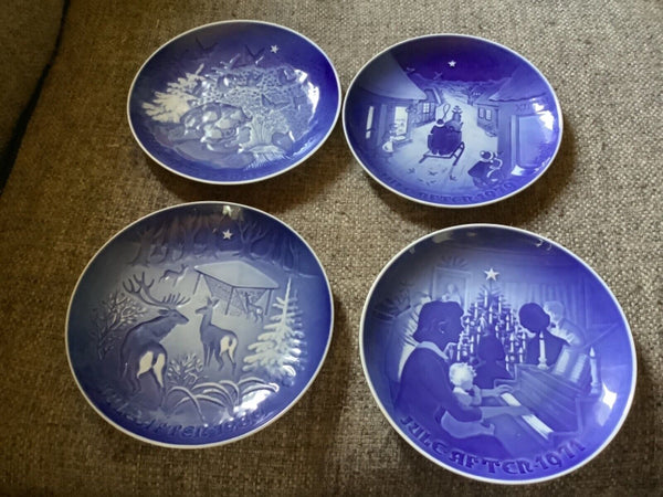 1971 1979 1980 1981 Copenhagen Jule After Christmas Plates Set of 4 Denmark Vtg
