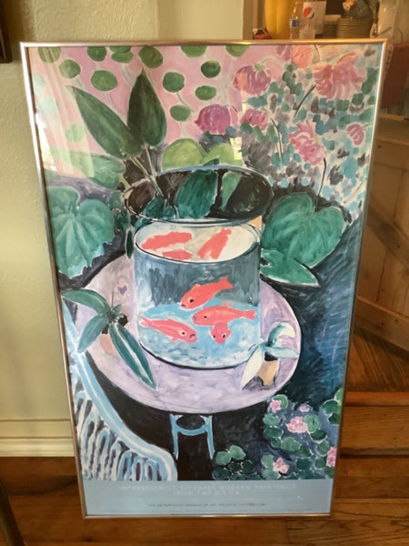 Vtg Goldfish Henri Matisse Vintage LITHO 1987 Art  print Poster Framed gold fish