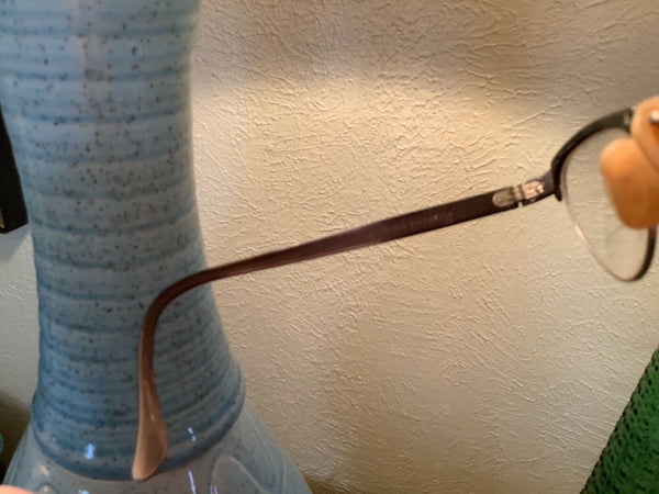 Vtg  Artcraft 4 1/4-5 1/2 Alum Cats Eye Glasses Bifocal Lenses W Carrying Case