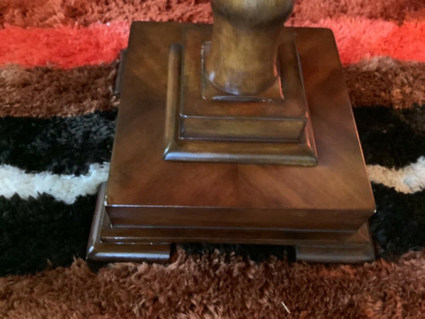 Vintage Wood Pedestal display Table Accent end Plant Stand Plantstand Cherry