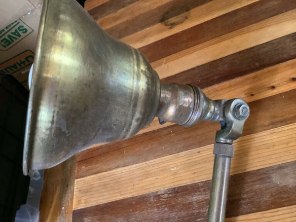 Vtg antique machine age Industrial Lamp drafting table desk light clamp brass
