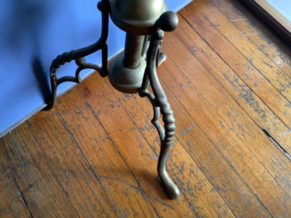 Vtg antique Mens Solid Brass Valet Suit stand clothes hanger