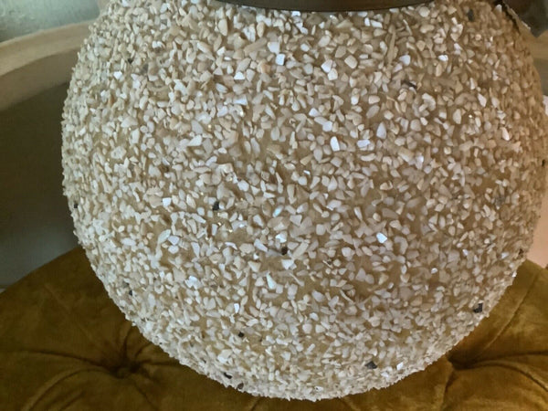 Vtg Confetti Orb ball globe pebble rock Light Fixture mid century modern lamp