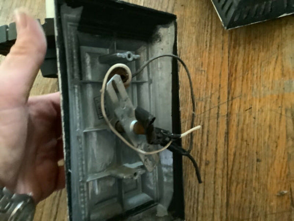 MID CENTURY MODERN iron SCONCES porch light fixtures iron vtg revival Gothic