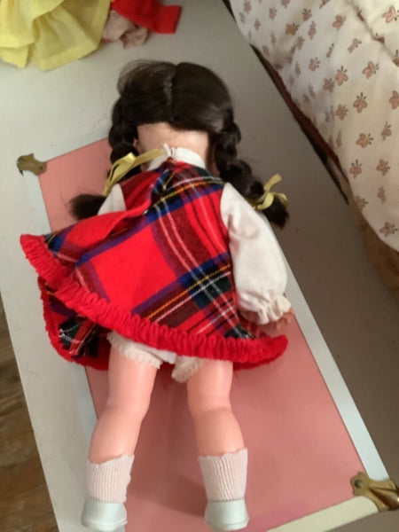 Vintage Vogue 1965 Ginny 14 Inch Doll brunette Hair braids clothes