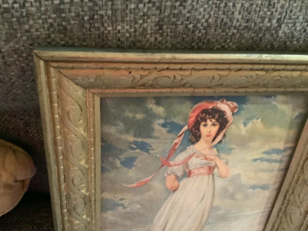 Vintage Blue Boy and Pinkie Framed Prints gold frame