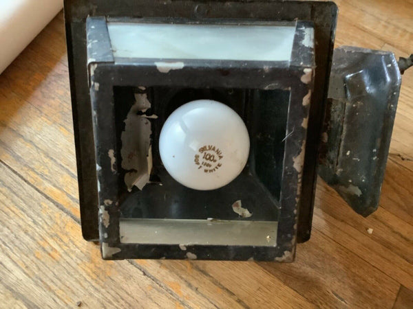 Vtg Tudor mission Lantern Porch Light fixture lamp starburst mid century modern