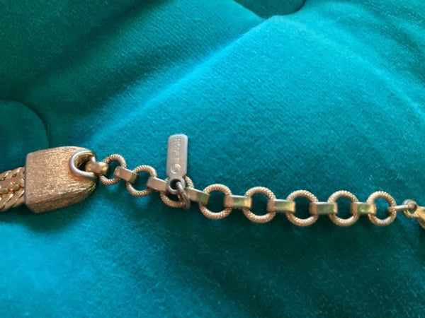 Vintage Monet Herringbone Choker Necklace Gold Plated 1970’s jewelry
