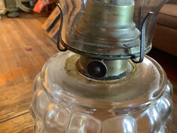Vtg Antique FISHSCALE Glass Bubble Kerosene Oil Lamp Chimney