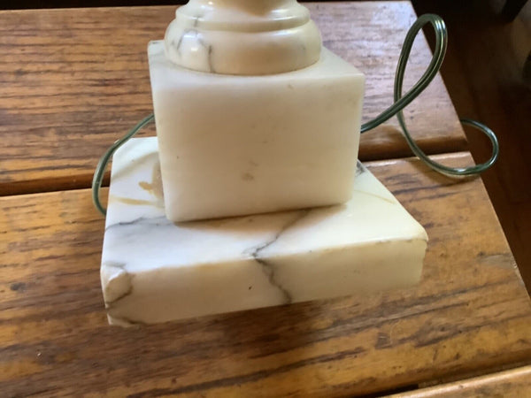 Vtg Old Vintage MCM Neoclassical Italian Carved Art Alabaster Marble Table Lamp