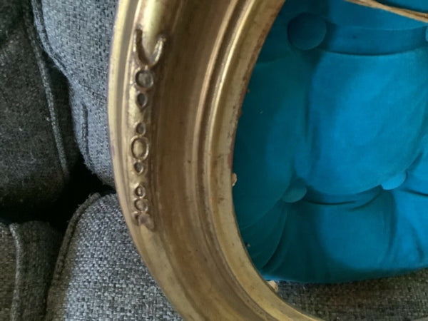 ANTIQUE VTG GOLD GILT Carved WOOD OVAL PICTURE FRAME