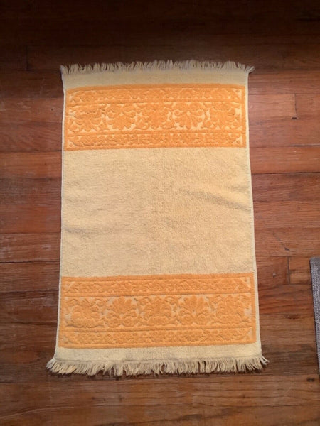 Vtg 1970s Mid century Fieldcrest Hand Towel Orange Gold Yellow USA