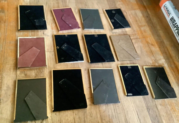 13 Lot Vintage easel wall Picture Photo Frames Brass Metal 5x7