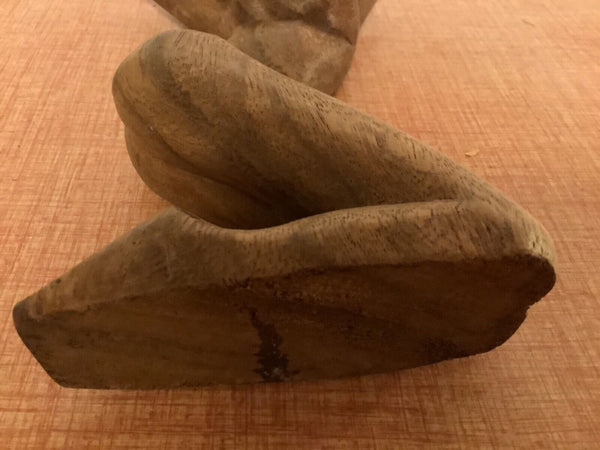 Vtg  nude woman lady Sculpture Wood Carving Bust Portrait Figurine  mid century