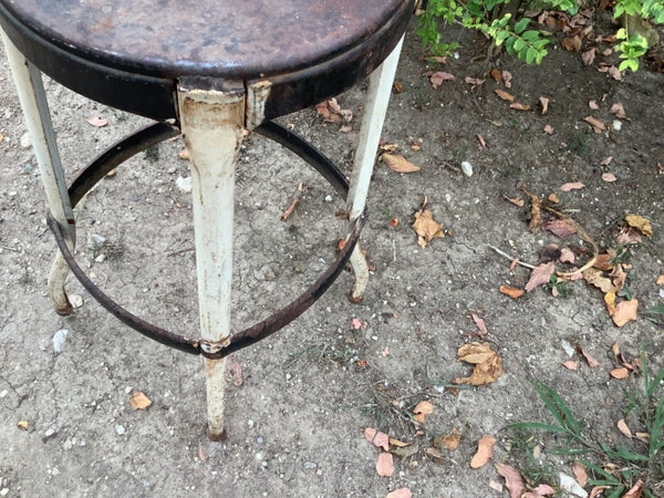 Vtg mid century  Cosco Metal Kitchen Stool 1950s Black Kitchen Stool chair seat