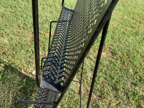 Vtg Mid-Century Modern Stand Magazine Record Metal Wire mesh rack folding mcm