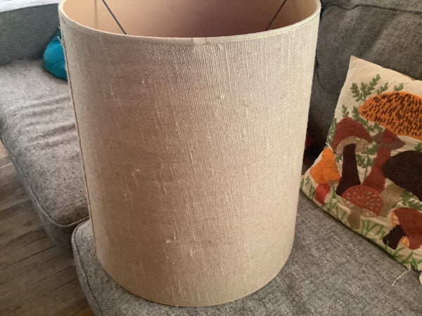 Vtg  Mid-Century modern mcm retro nubby.Drum Table  desk Lamp Shade