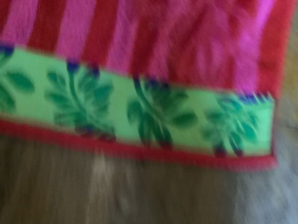 VTG Palm Cove  tree Franco Towels 100% Egyptian Cotton Flower Beach green red