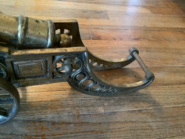 VTG antique Cannon Cast Iron  Brass Miniature Replica