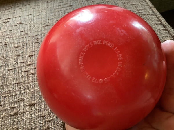 Vintage 1972 Fisher Price Happy Apple Baby Roly Poly Chime Toy Stem USA