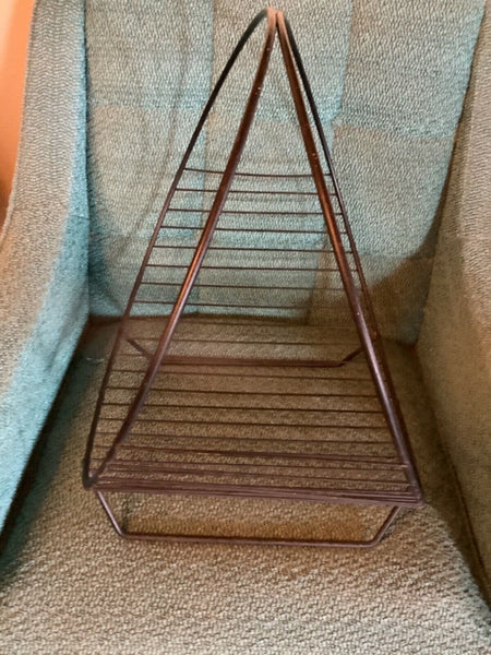 Vtg mid century modern Hoop Log Fireplace Wood  log Holder Black  magazine rack