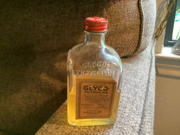 VINTAGE GLYCO THYMOLINE Bottle with cap